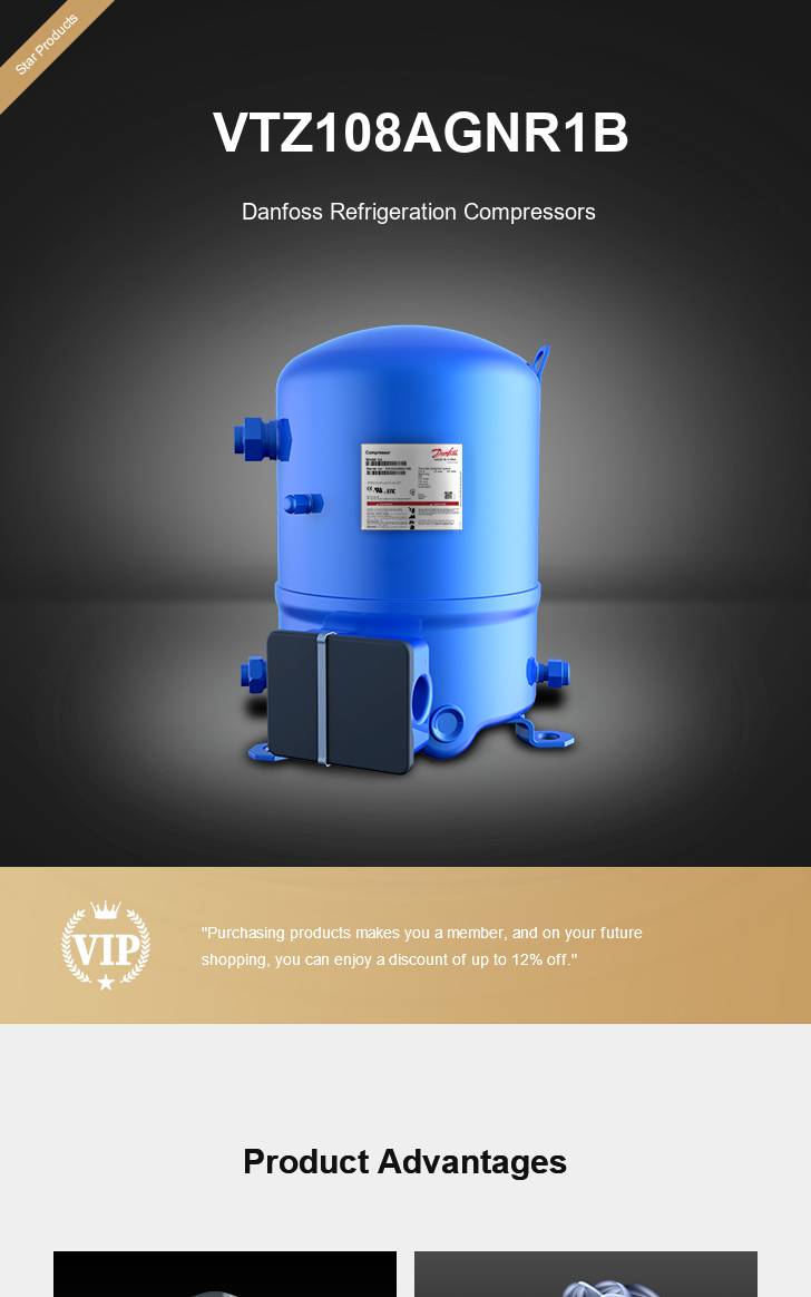 Danfoss Compressor VTZ108AGNR1B, technical parameters pdf, structure diagram